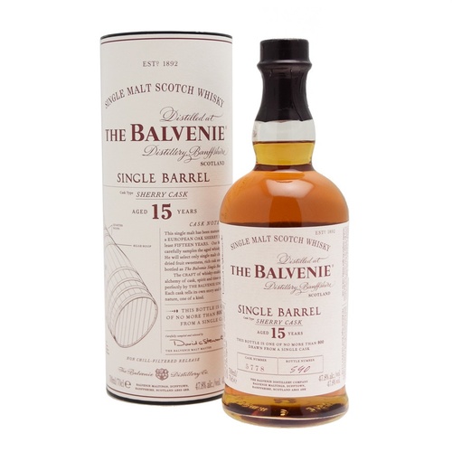WHISKY ECOSSE SPEYSIDE SGM BALVENIE SINGLE BARREL SHERRY CASK 15ANS 47.8% 70CL