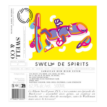 Swell De Spirits Swell & Co Jamaican Rum High Ester 62,9° 50cl