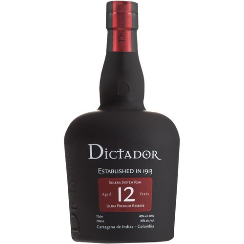 RHUM COLOMBIE DICTADOR 12 ANS 40% 70CL