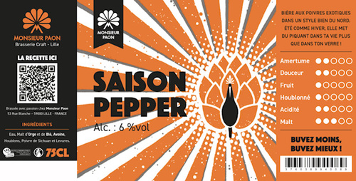 Monsieur Paon SAISON PEPPER 6° 33cl
