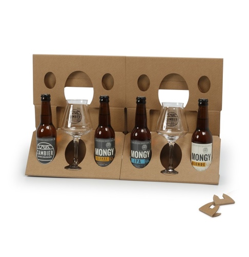 COFFRET MONGY CAMBIER 4 x 33cl + 2 VERRES (Blonde, Triple, IPA , Ambrée)